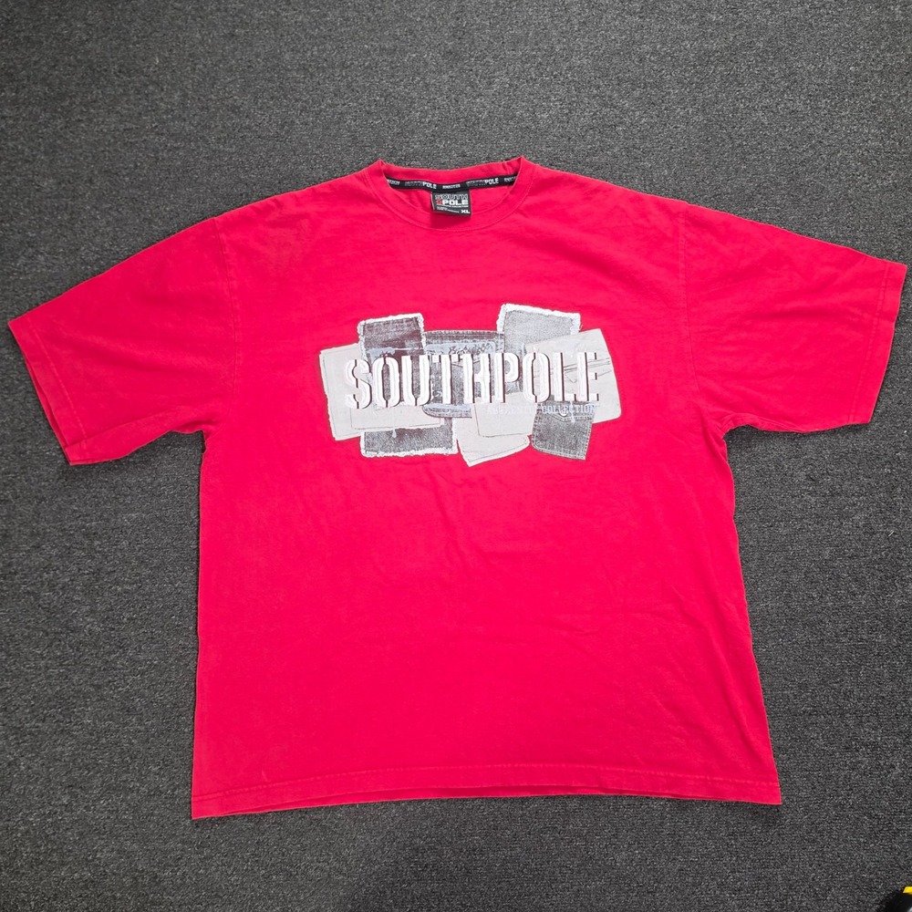 Vintage‎ Southpole Shirt Mens XL Red Y2K Streetwear Hip Hop Baggy Short Sleeve